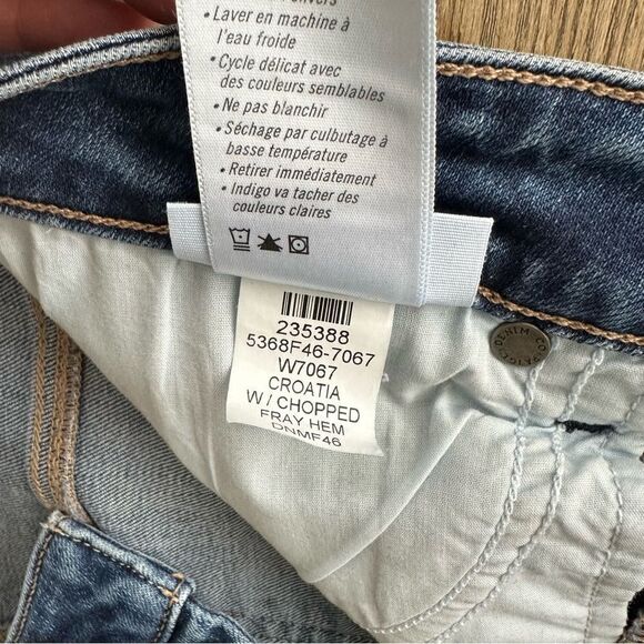 PAIGE | HOXTON SLIM CROP High-Rise Jeans w/Chopped Fray Hem In "CROATIA", Sz 27 - Picture 7 of 9